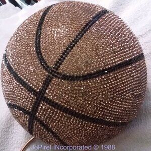 Sparkling Glitter Golden-Yellow Sphere Basketball Purse